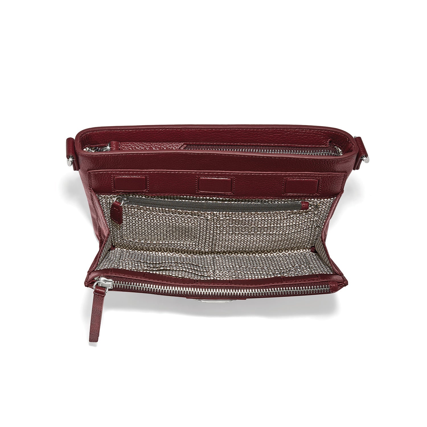 Brighton Jordyn Cross Body Organizer Handbag | Garnet Red