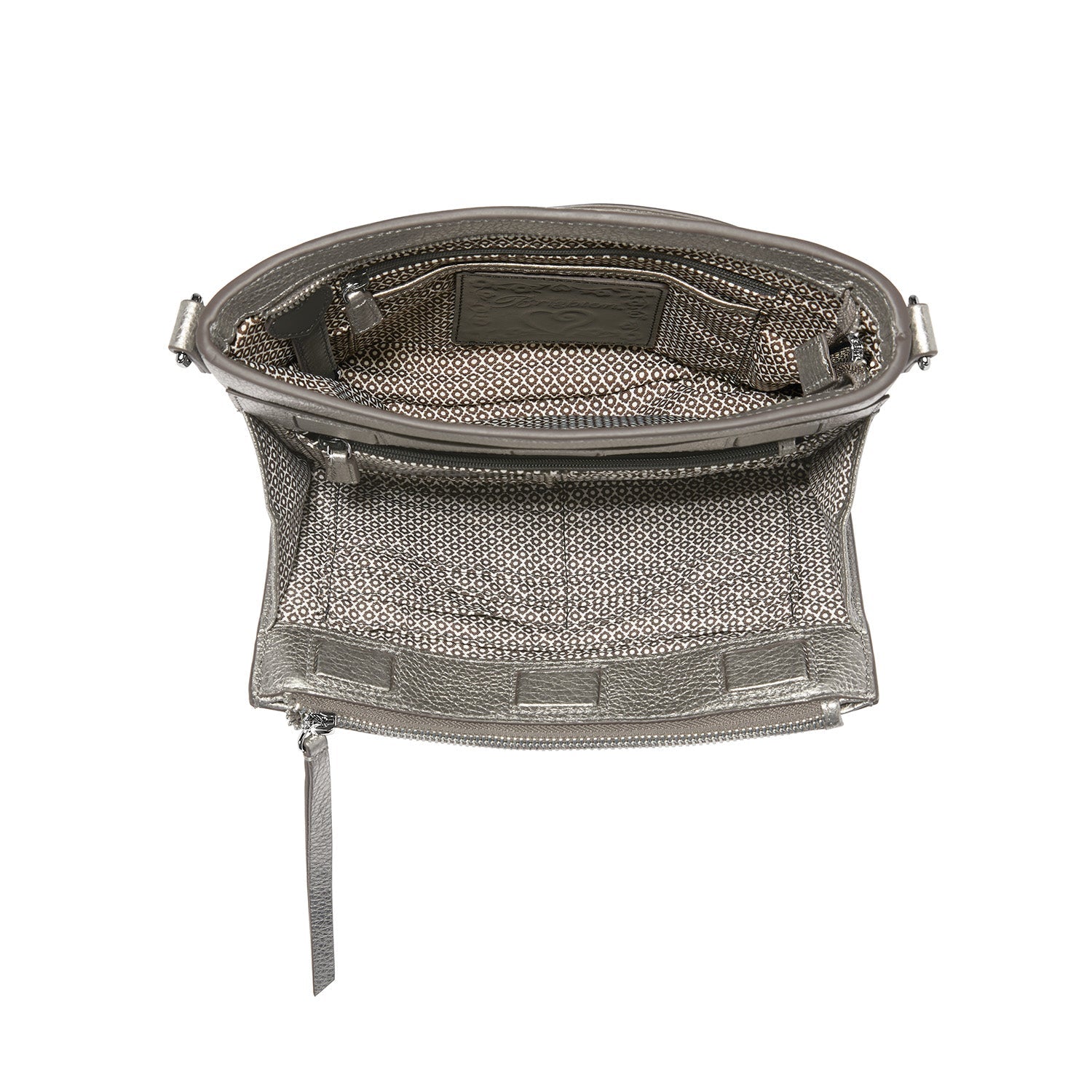 Brighton Jordyn Cross Body Organizer Handbag | Titanium Leather