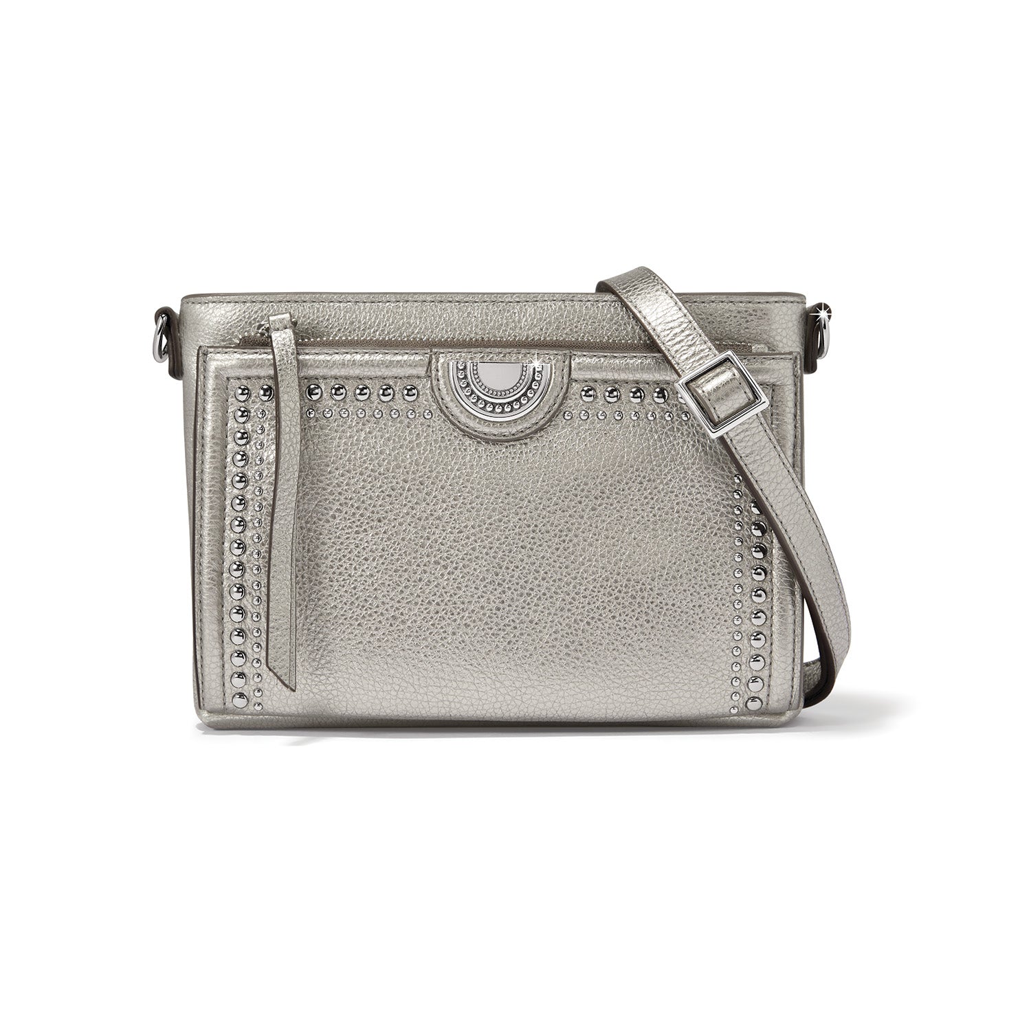 Brighton Jordyn Cross Body Organizer Handbag | Titanium Leather