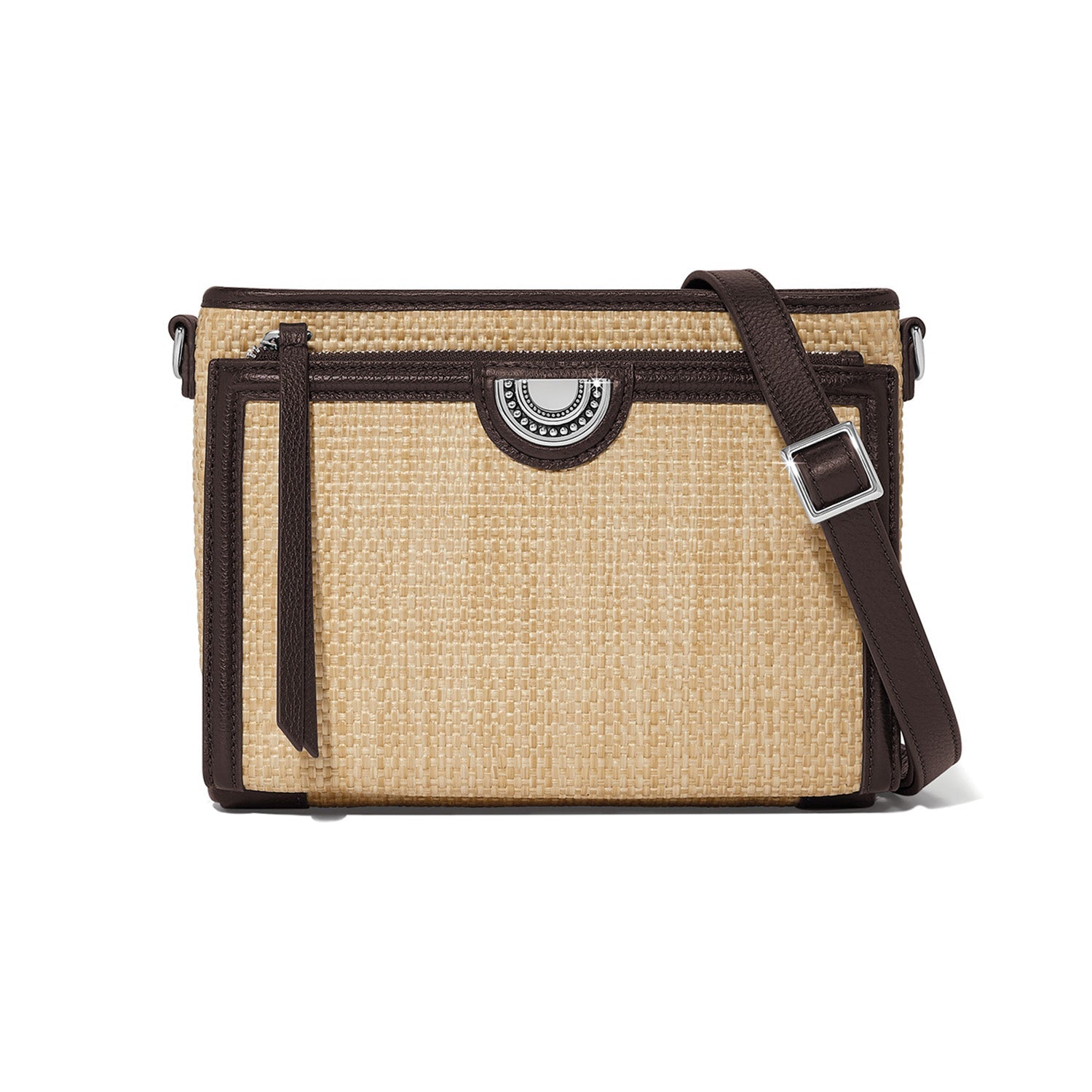 Brighton Jordyn Straw Cross Body Organizer | Natural Cocoa - Juli's Wearable Art