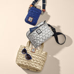 Brighton Koko Quilted Organizer Handbag | Metallic Pewter - Juli's Wearable Art