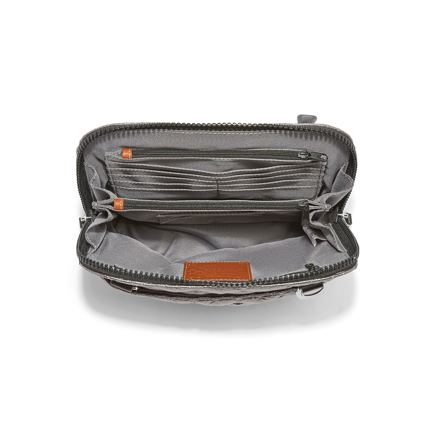 Brighton Koko Quilted Organizer Handbag | Metallic Pewter - Juli's Wearable Art