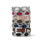 Brighton Kriss Kross Etched Bandit Bracelet - Lipstick Red - Juli's Wearable Art