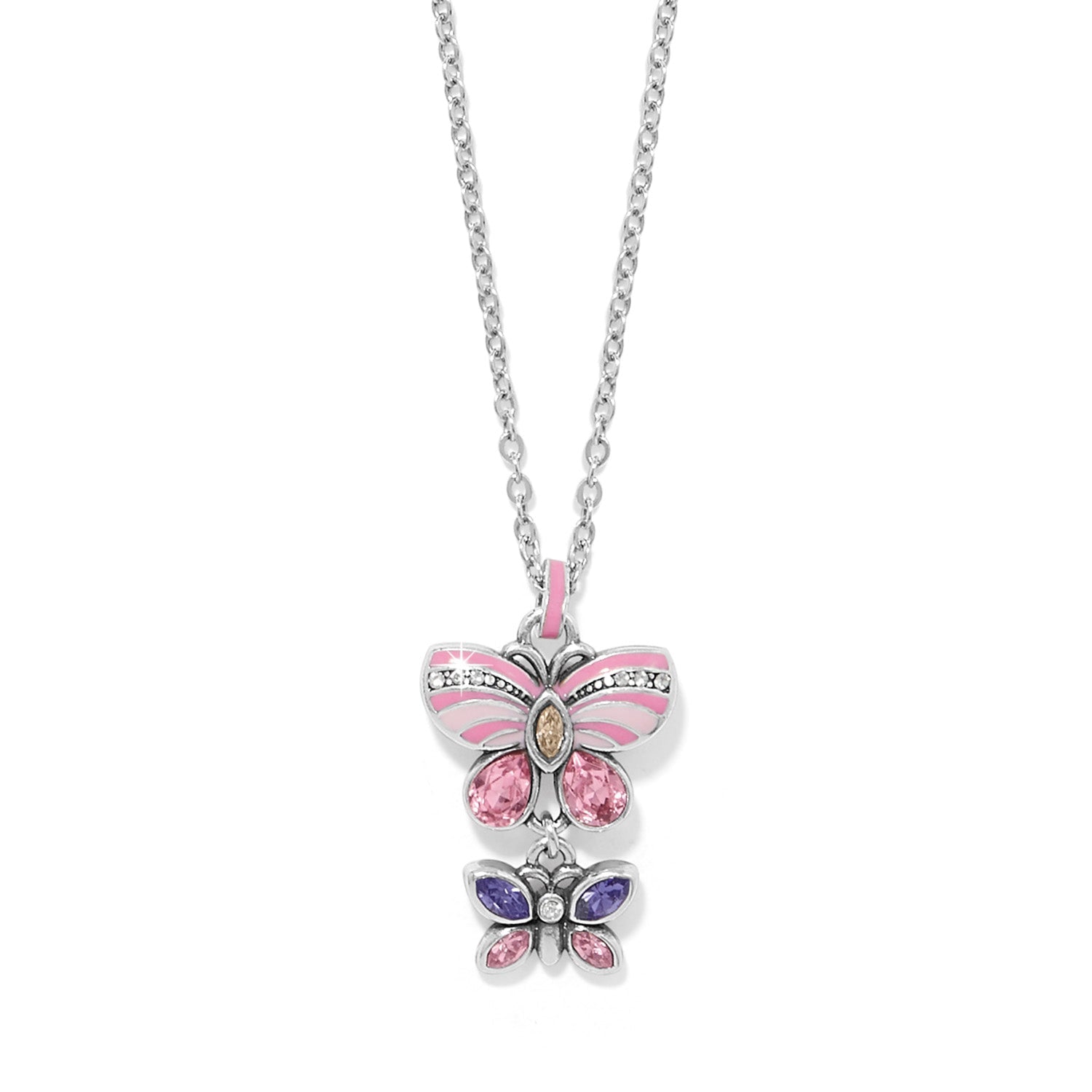 Brighton La Tulipe Butterfly Pink Duo Necklace - Juli's Wearable Art