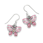 Brighton La Tulipe Butterfly Pink French Wire Earrings - Juli's Wearable Art