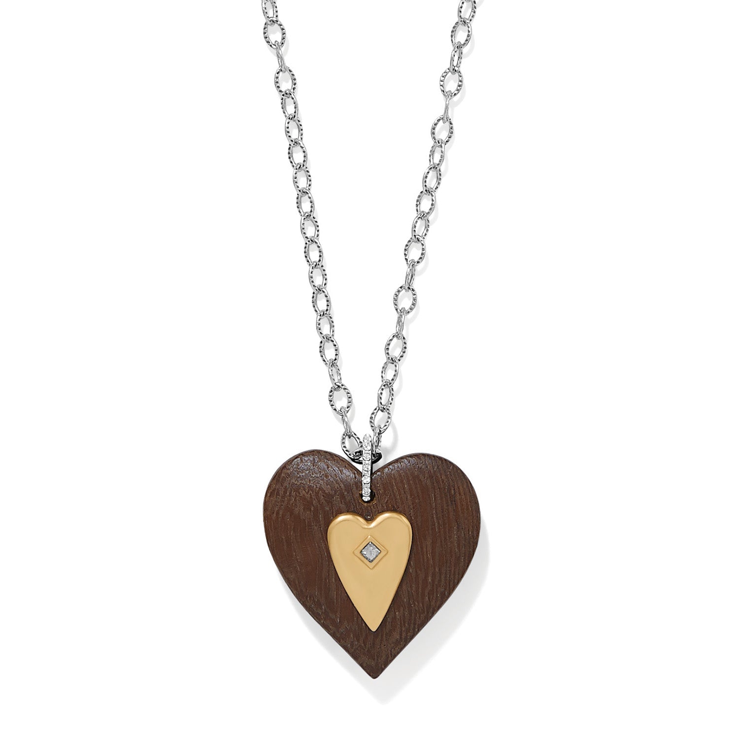 Brighton Love Message B Love Wood Necklace | Brown