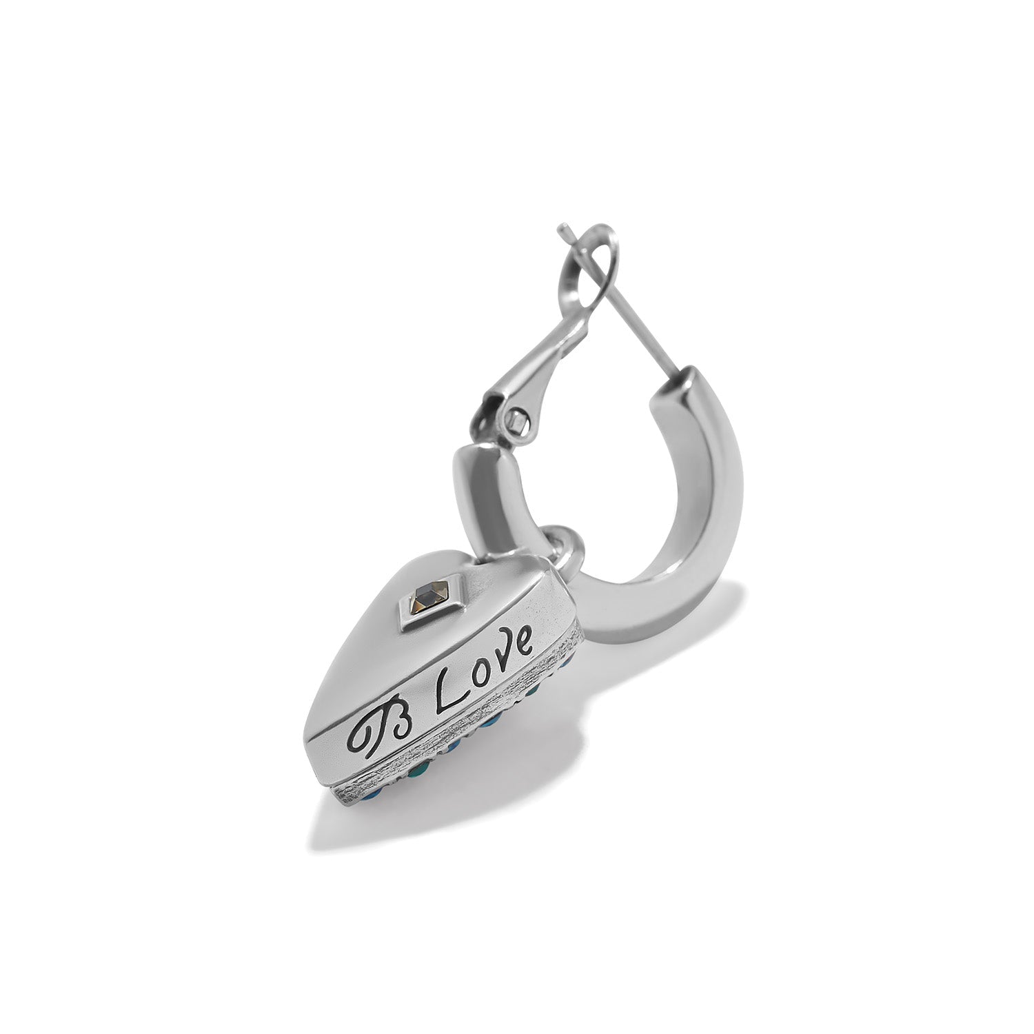 Brighton Love Messages B Love Reversible Hoop Earrings | Blue - Juli's Wearable Art