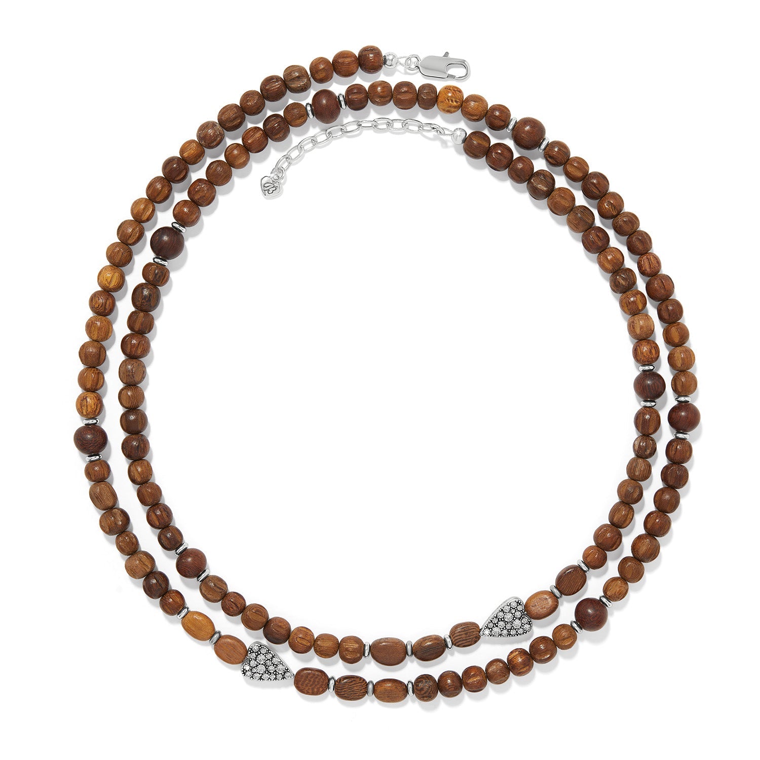 Brighton Love Messages B Love Wood Long Necklace | Brown