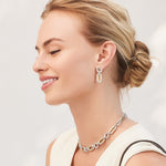 Brighton Medici Two Tone Link Post Drop Earrings - Juli's Wearable Art