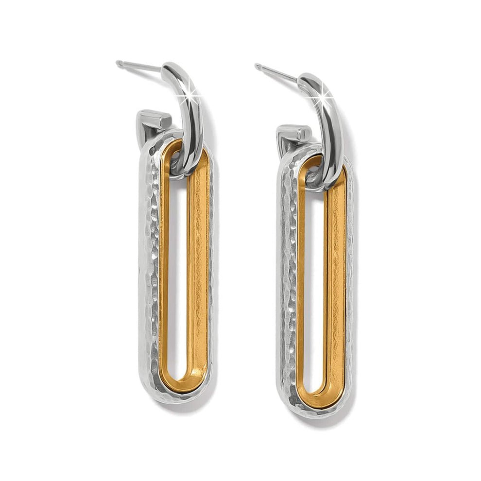 Brighton Medici Two Tone Long Post Drop Earrings - Juli's Wearable Art