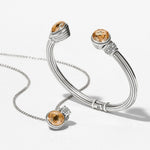 Brighton Meridian Aurora Petite Hinge Bangle | Silver - Golden - Juli's Wearable Art