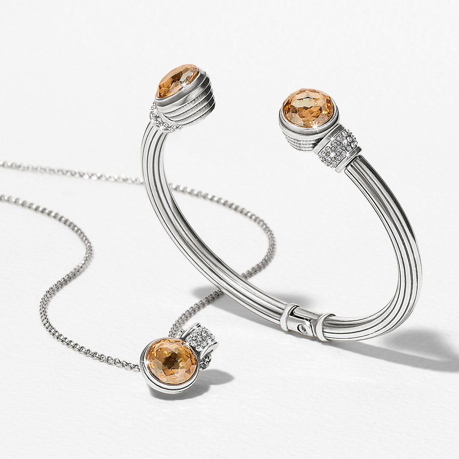 Brighton Meridian Aurora Petite Hinge Bangle | Silver - Golden - Juli's Wearable Art