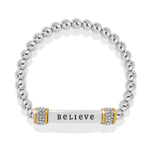 Brighton Meridian Believe Two Tone Stretch Bracelet - Juli's Wearable Art