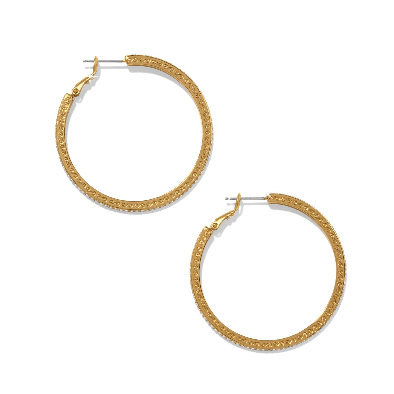 Brighton Meridian Eclipse Thin Large Hoop Earrings | Gold - Juli's Wearable Art