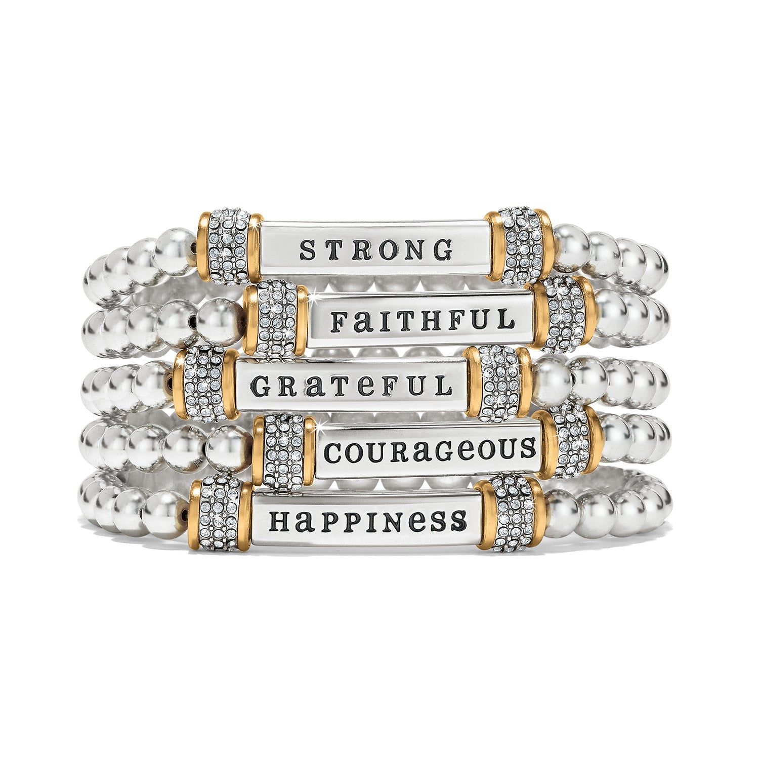 Brighton Meridian Grateful Two Tone Stretch Bracelet - Juli's Wearable Art