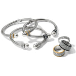 Brighton Meridian Open Hinged Bangle - Silver & Black - Juli's Wearable Art