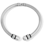 Brighton Meridian Open Hinged Bangle - Silver & Black - Juli's Wearable Art