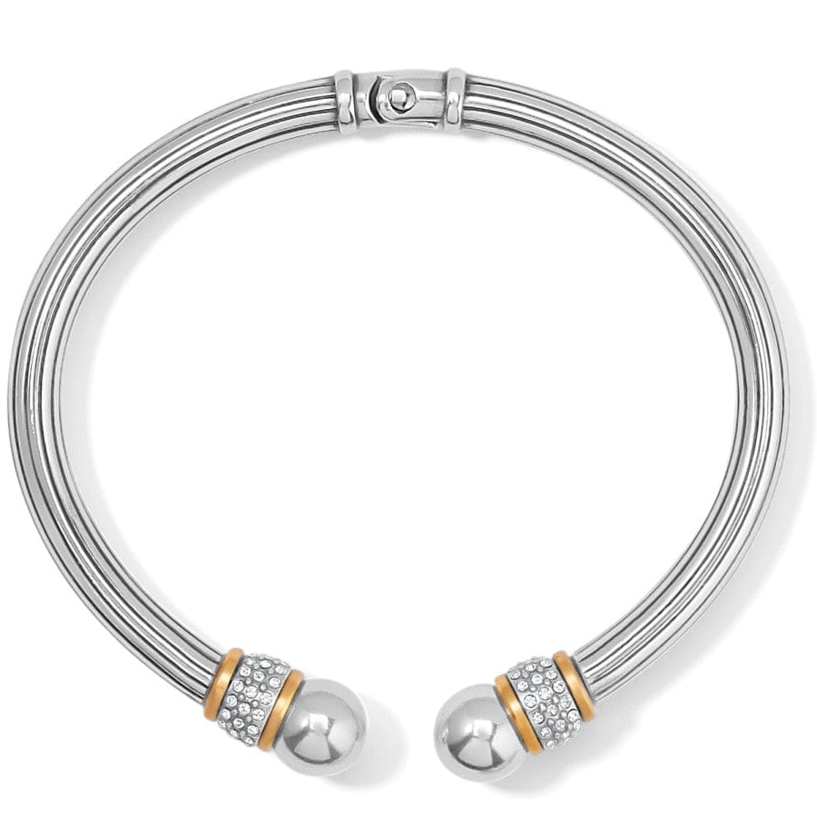 Brighton Meridian Open Hinged Bangle – Silver & Gold - Juli's Wearable Art