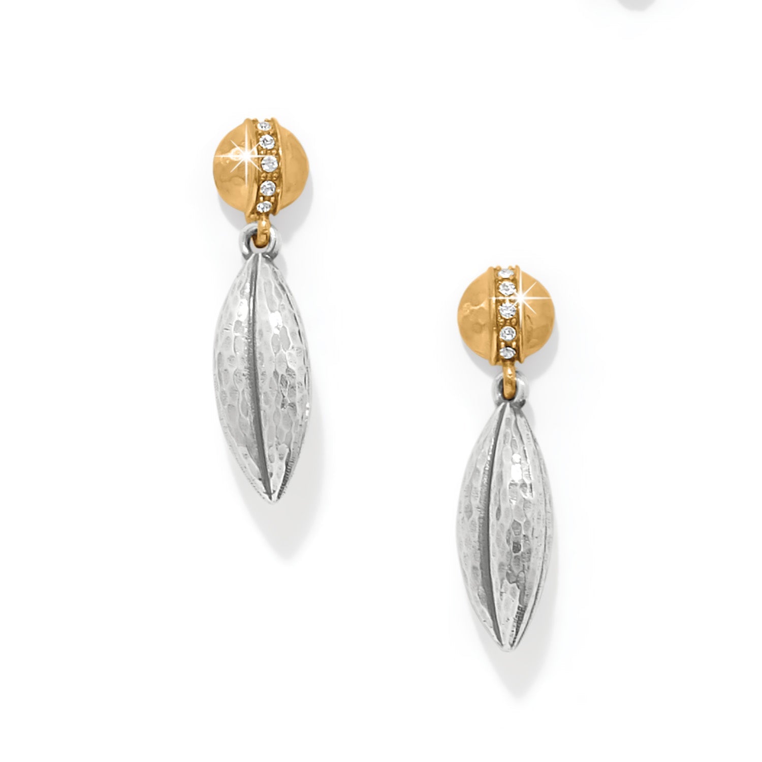 Brighton Meridian Orbit Bead Two Tone Post Drop Earrings - Juli's Wearable Art