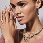 Brighton Meridian Petite Short Necklace - Silver & Black - Juli's Wearable Art
