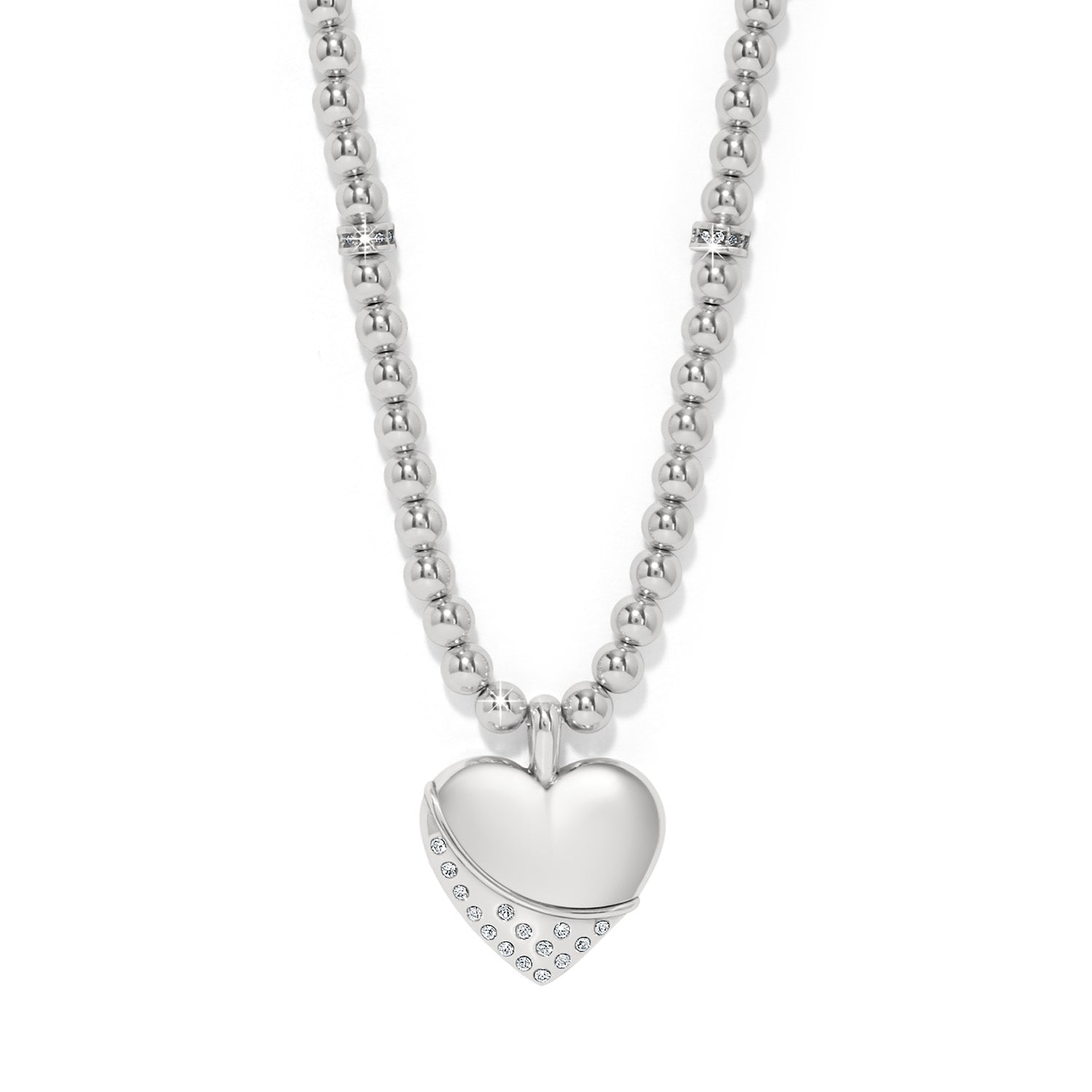Brighton Meridian Petite Wave Heart Necklace | Silver