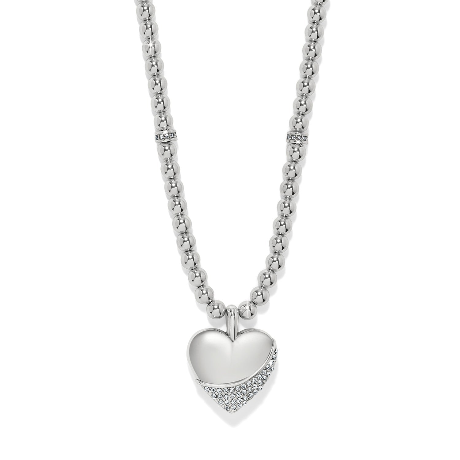 Brighton Meridian Petite Wave Heart Necklace | Silver