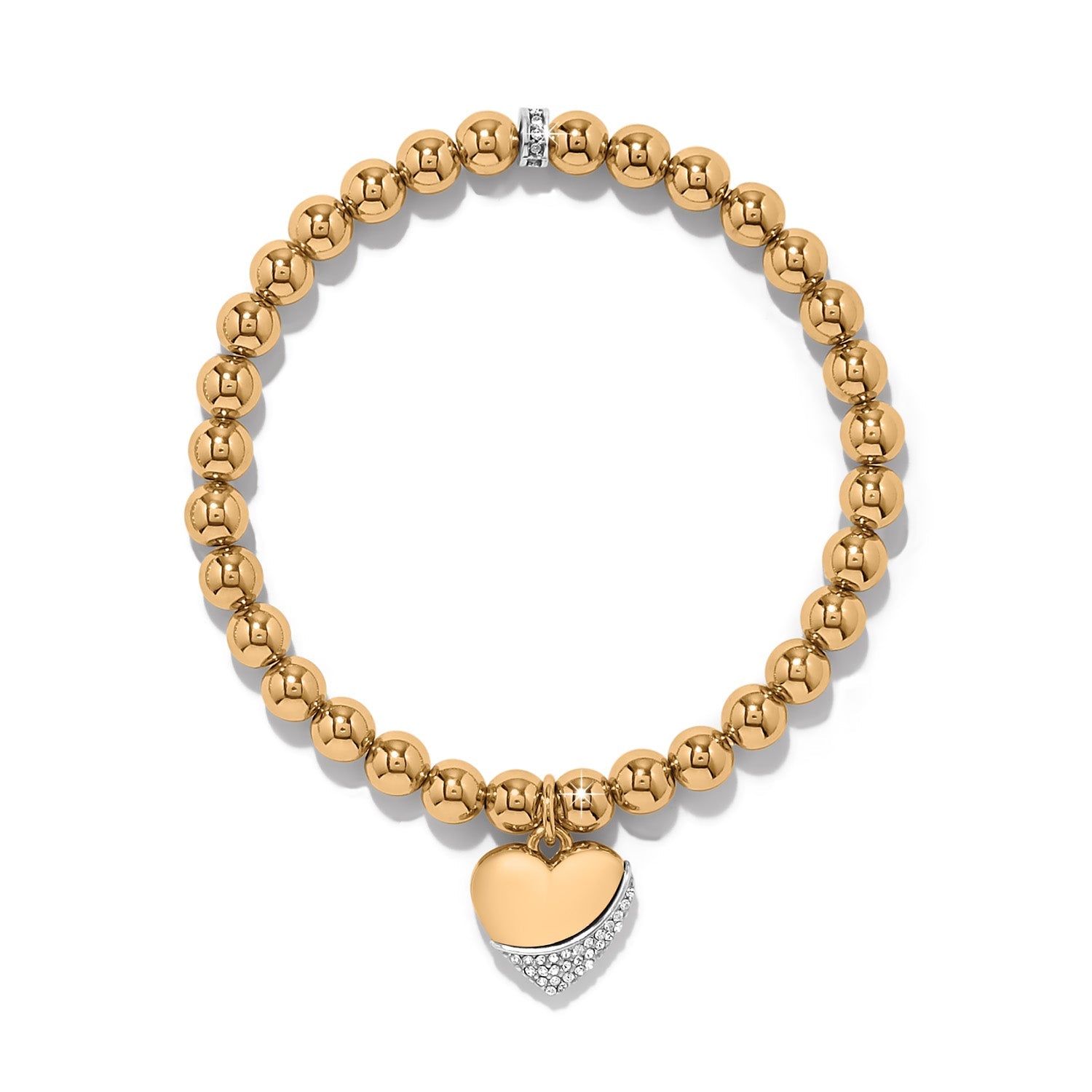 Brighton Meridian Petite Wave Heart Stretch Bracelet | Gold