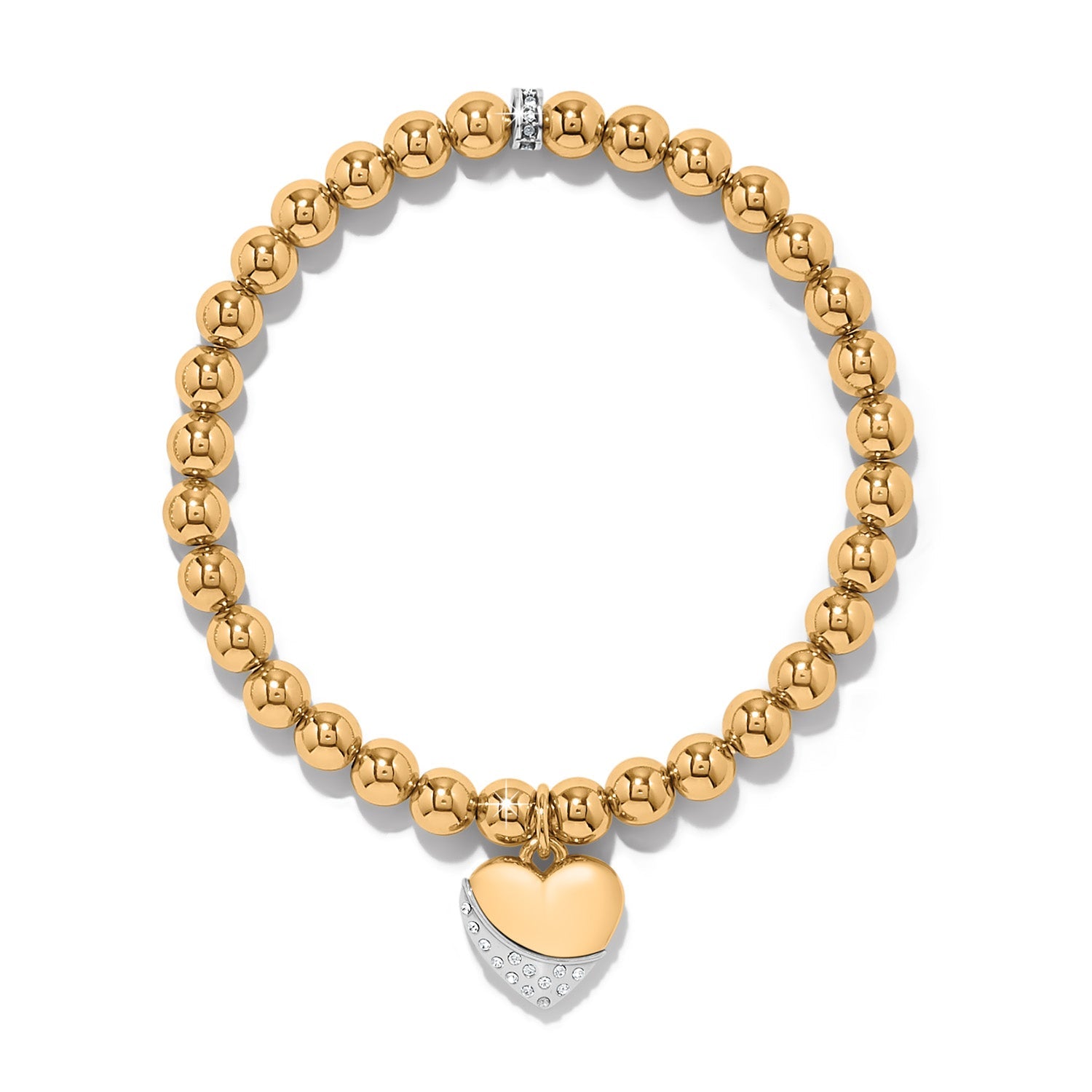 Brighton Meridian Petite Wave Heart Stretch Bracelet | Gold