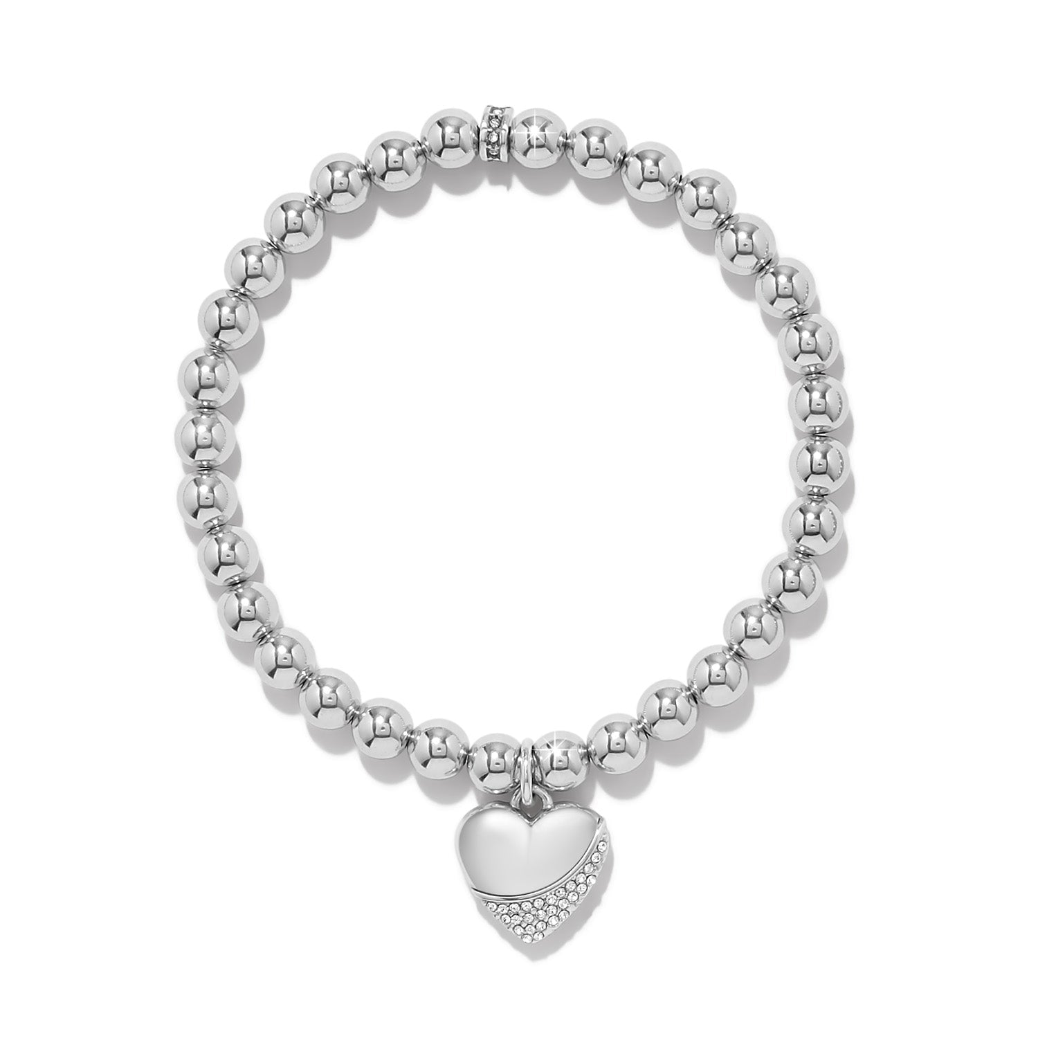 Brighton Meridian Petite Wave Heart Stretch Bracelet | Silver