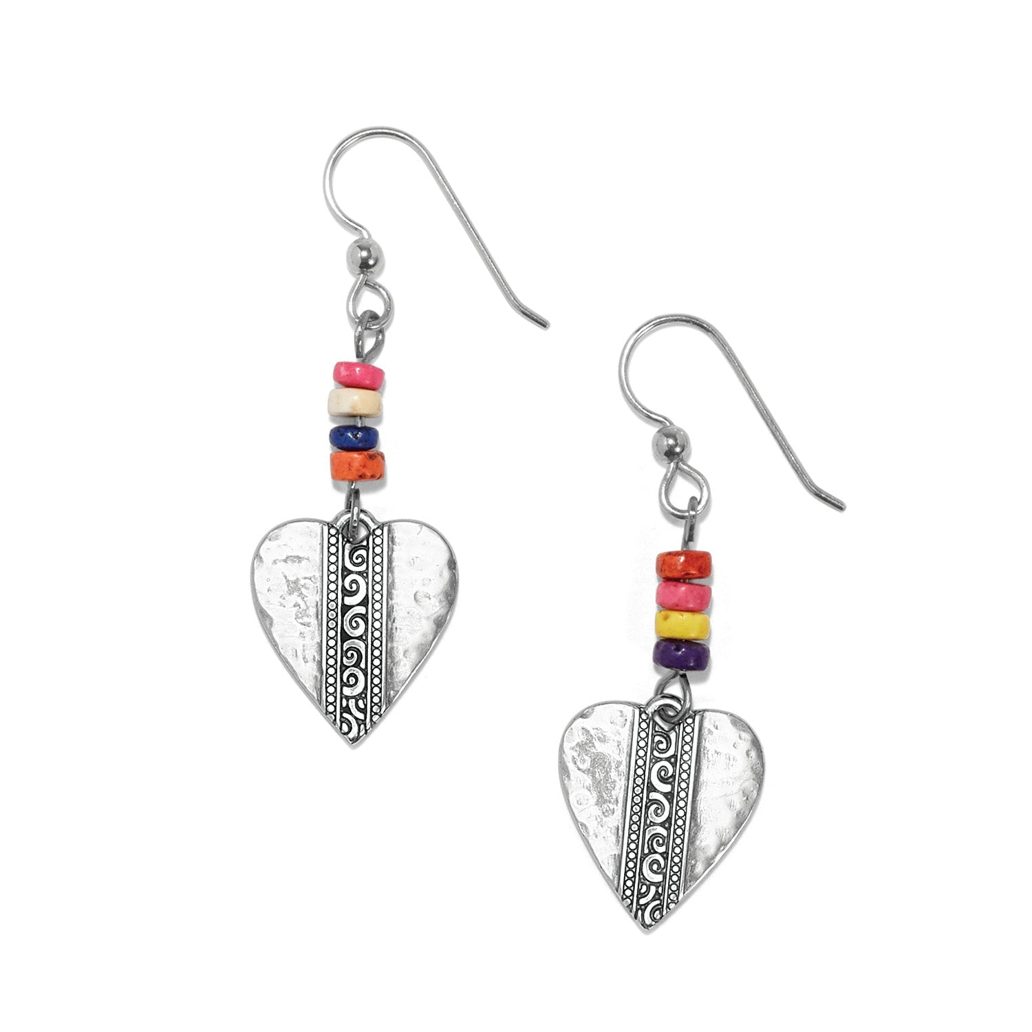 Brighton Mingle Medley Beaded Heart French Wire Earrings