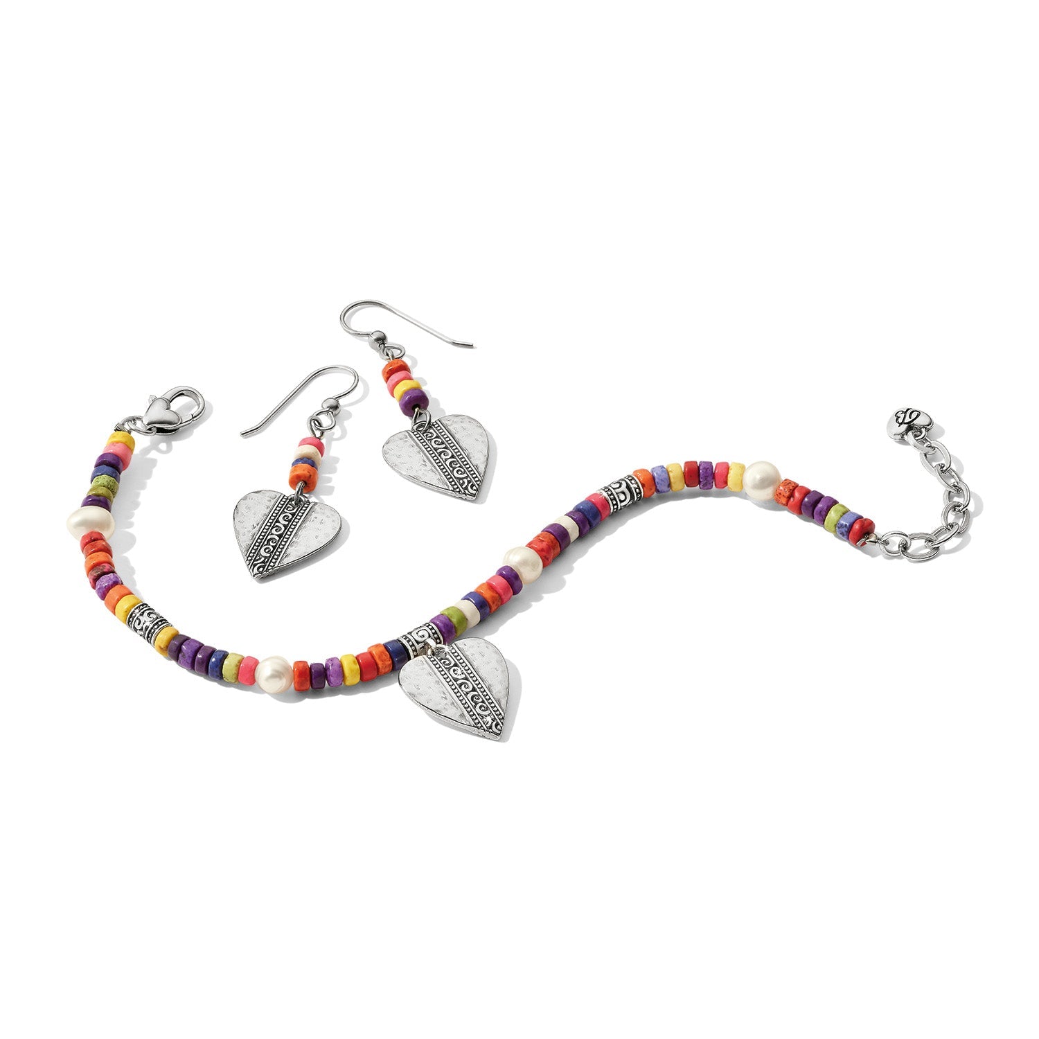 Brighton Mingle Medley Beaded Heart French Wire Earrings - Juli's Wearable Art