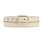 Brighton Mingle Reversible Belt | Black + Biscotti Croco - Juli's Wearable Art