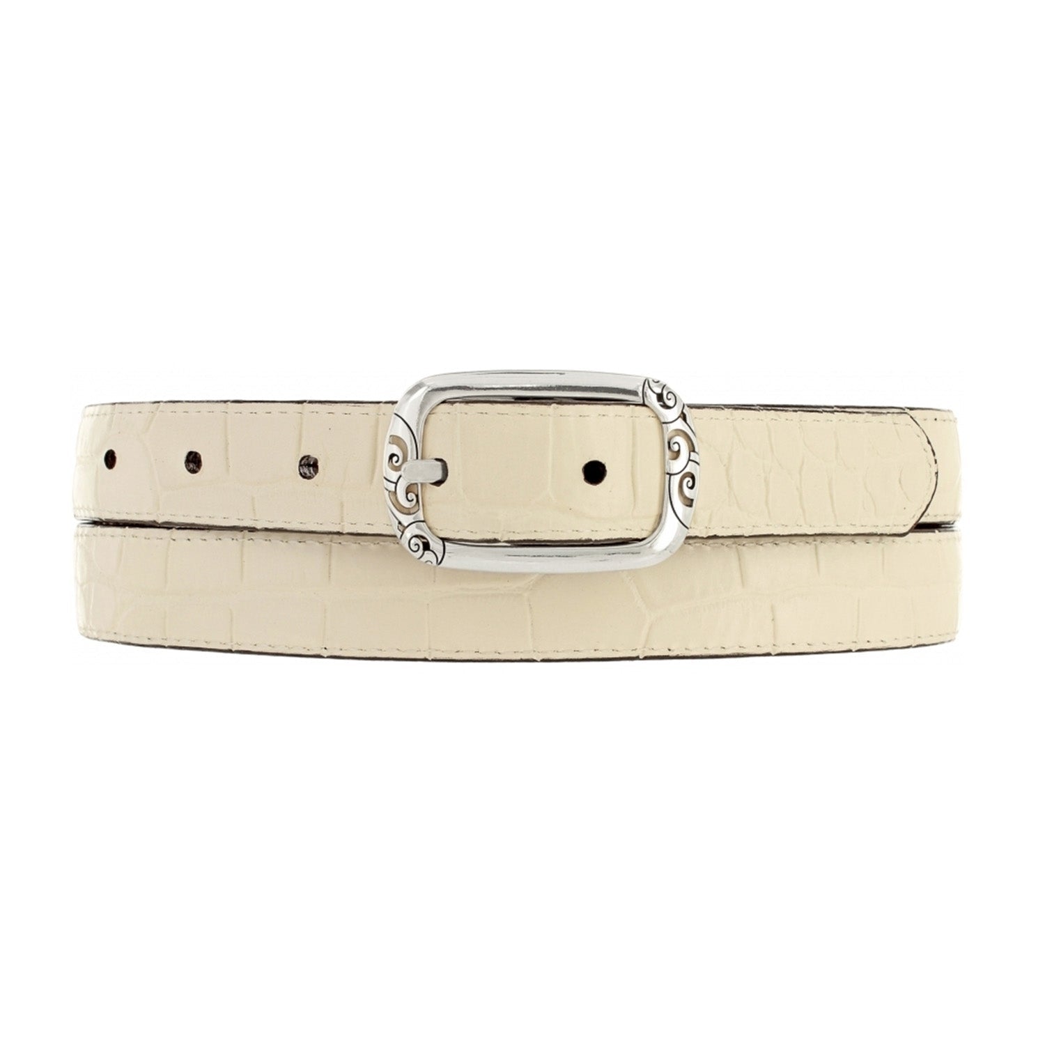 Brighton Mingle Reversible Belt | Black + Biscotti Croco