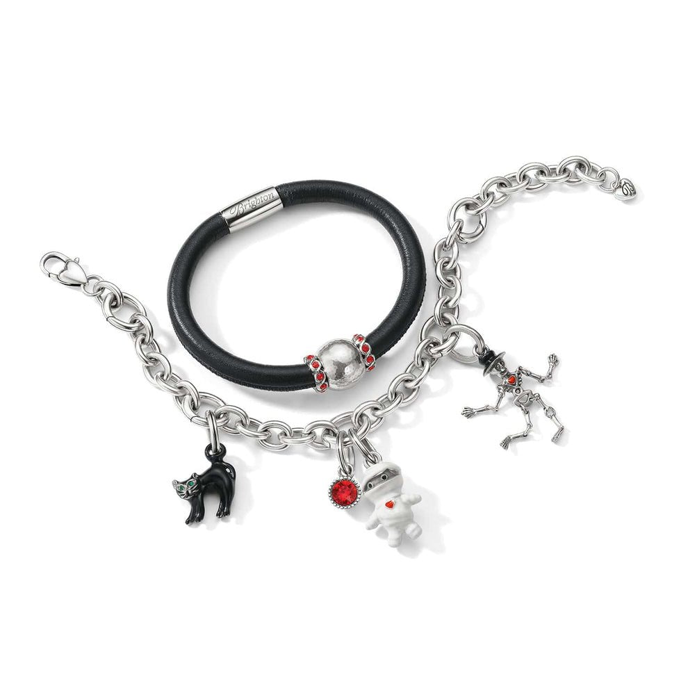 Brighton Mini Mummy Charm – Silver/White Enamel - Juli's Wearable Art