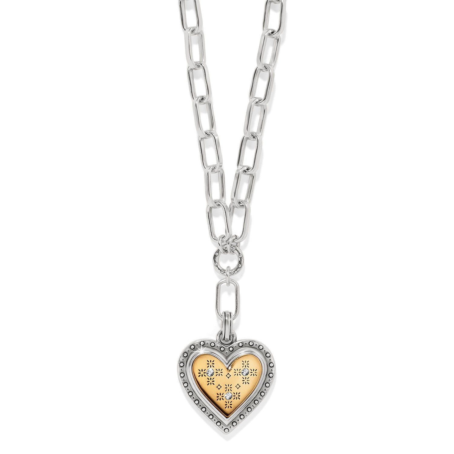 Brighton Mosaic Heart Two Tone Necklace - Juli's Wearable Art