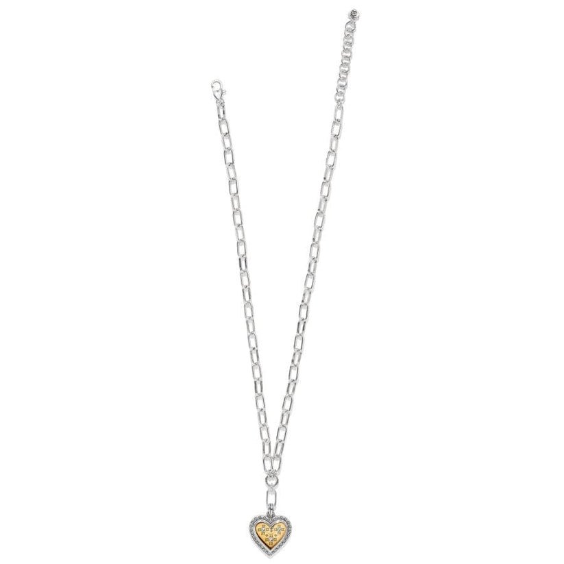 Brighton Mosaic Heart Two Tone Necklace - Juli's Wearable Art