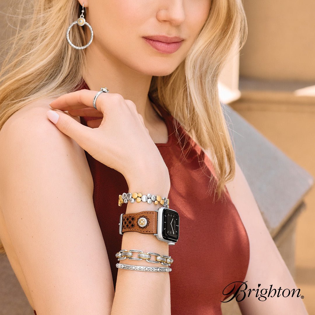 Brighton Mosaic Leather Watch Band – Luggage - Juli's Wearable Art