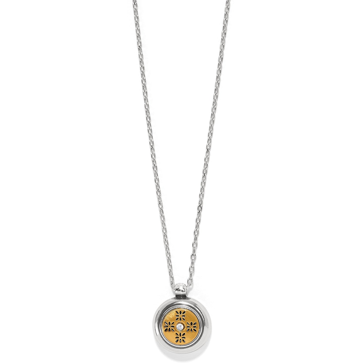 Brighton Mosaic Round Two Tone Mini Necklace - Juli's Wearable Art