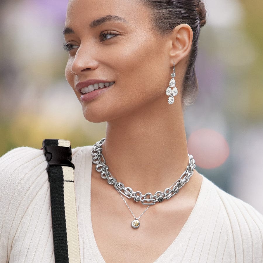 Brighton Mosaic Round Two Tone Mini Necklace – Silver - Gold - Juli's Wearable Art