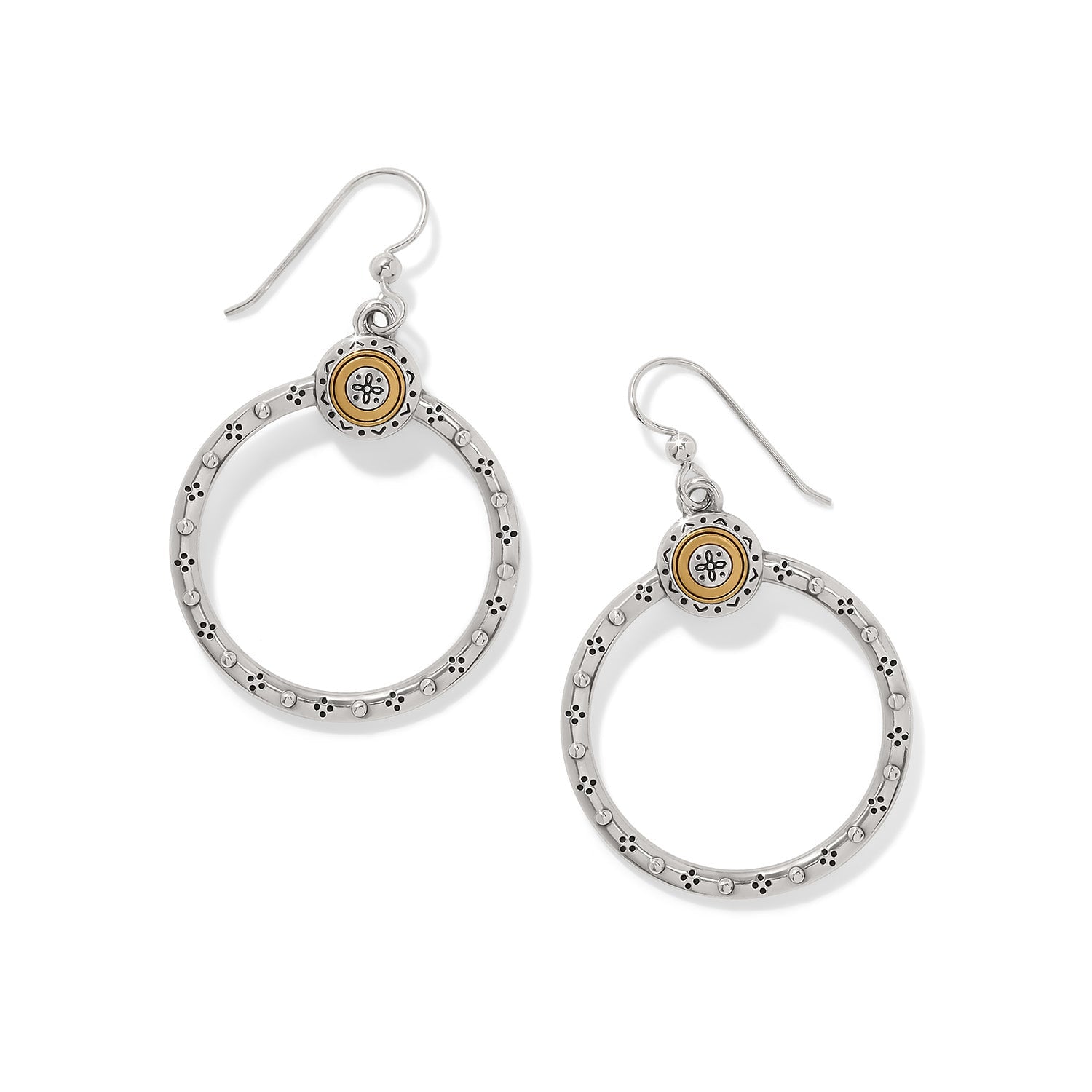 Brighton Mosaic Two Tone French Wire Hoop Earrings - Juli's Wearable Art