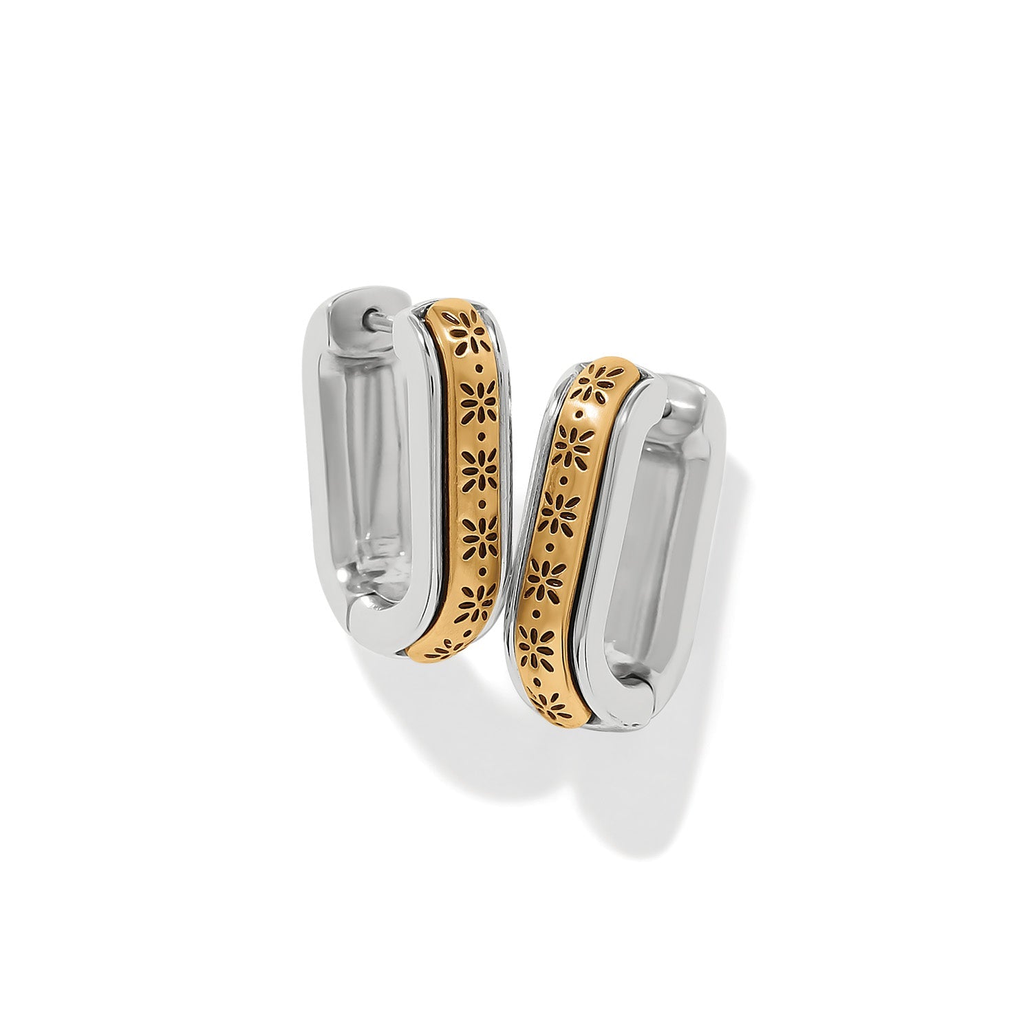 Brighton Mosaic Two Tone Hinged Hoop Earrings | Two Tone - Juli's Wearable Art