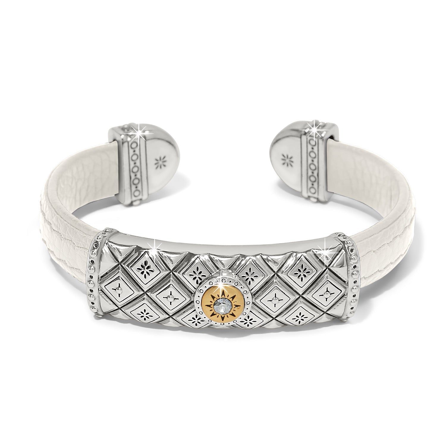Brighton Mosaic Two Tone Leather Bar Cuff Bracelet - Juli's Wearable Art