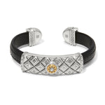 Brighton Mosaic Two Tone Leather Bar Cuff Bracelet - Juli's Wearable Art