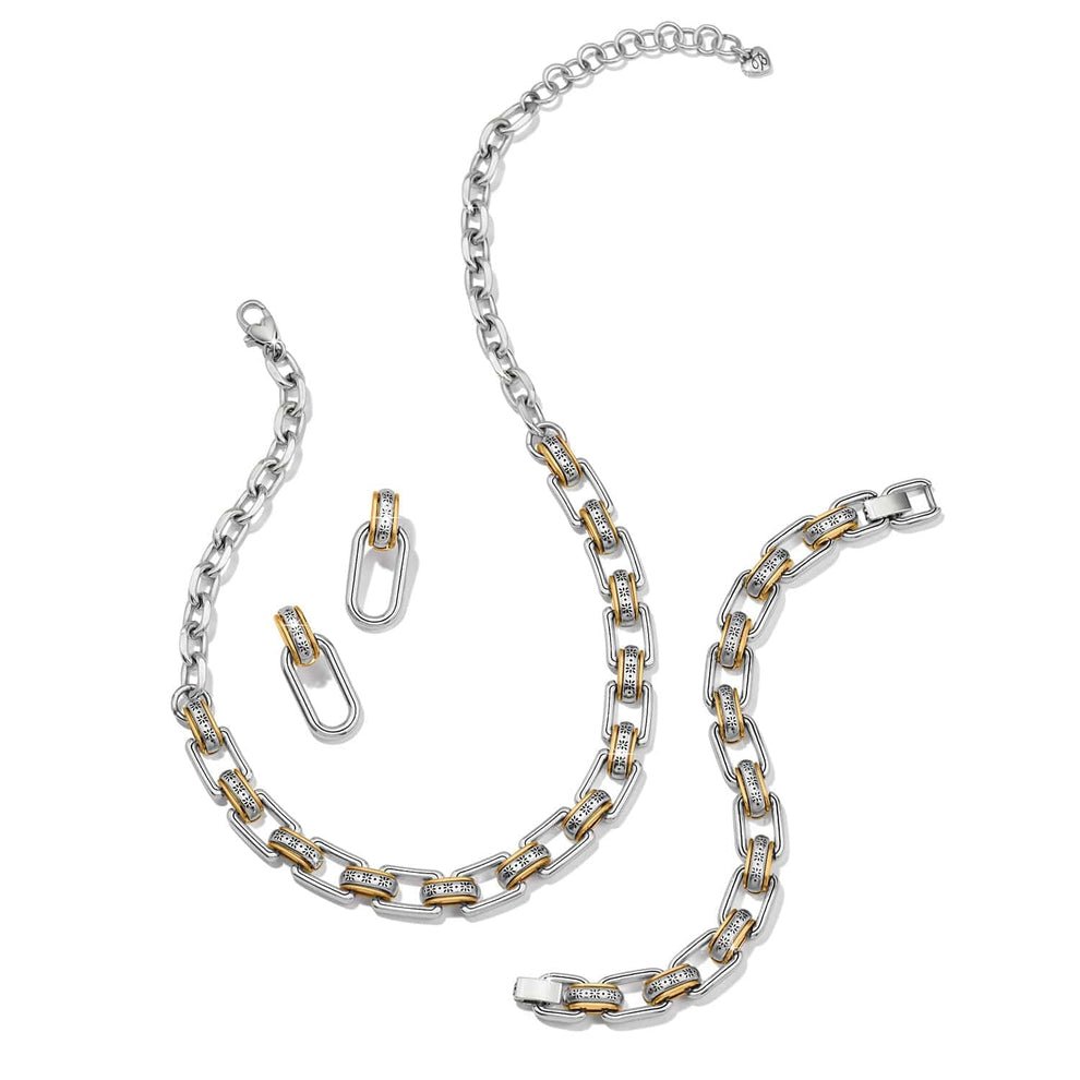 Brighton Mosaic Two Tone Links Necklace – Silver - Gold - Juli's Wearable Art