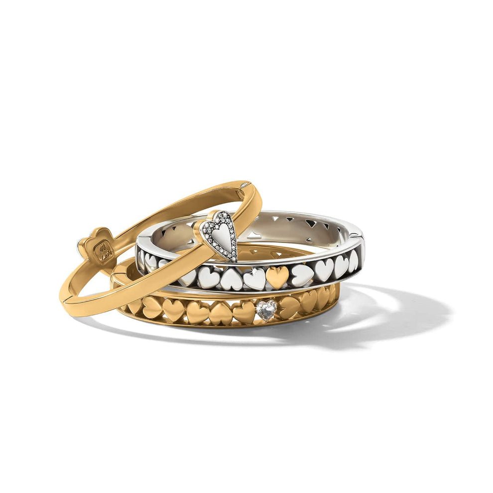 Brighton Mystery of Love Golden Heart Hinged Bangle – Gold - Juli's Wearable Art