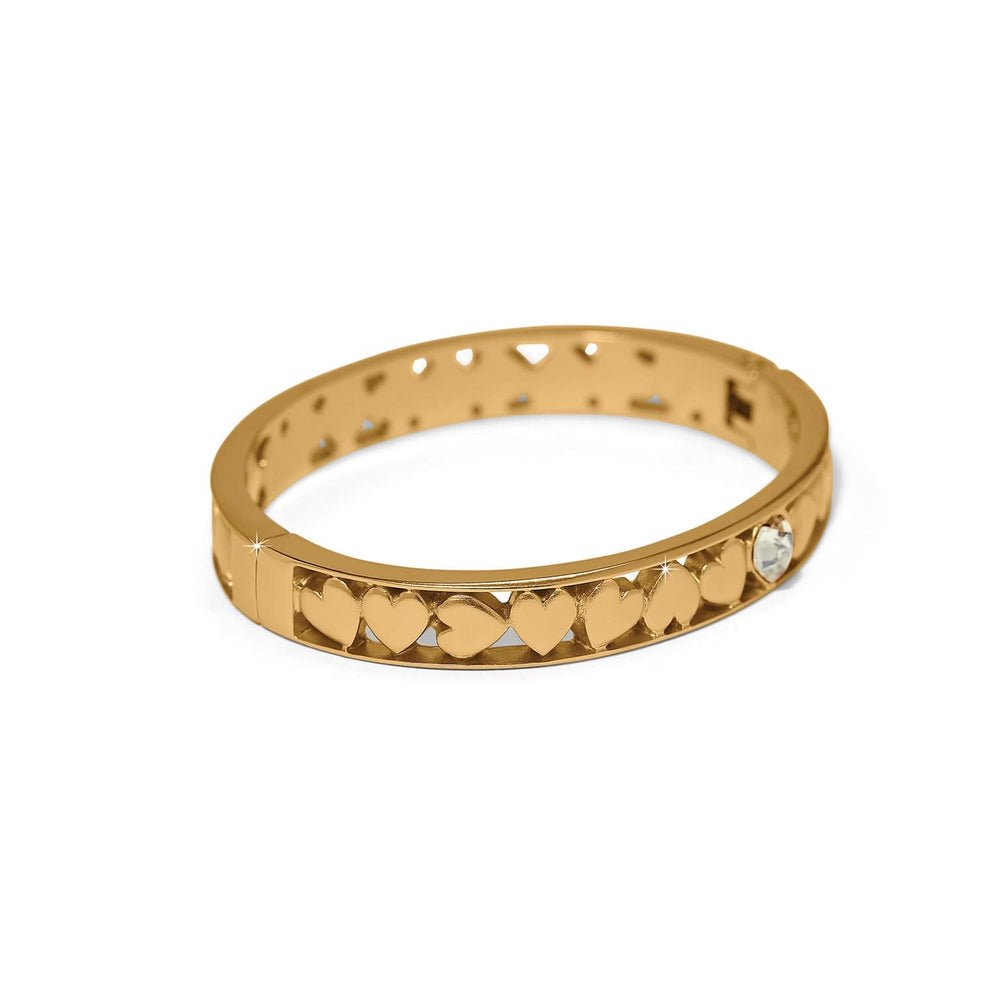 Brighton Mystery of Love Golden Heart Hinged Bangle – Gold - Juli's Wearable Art