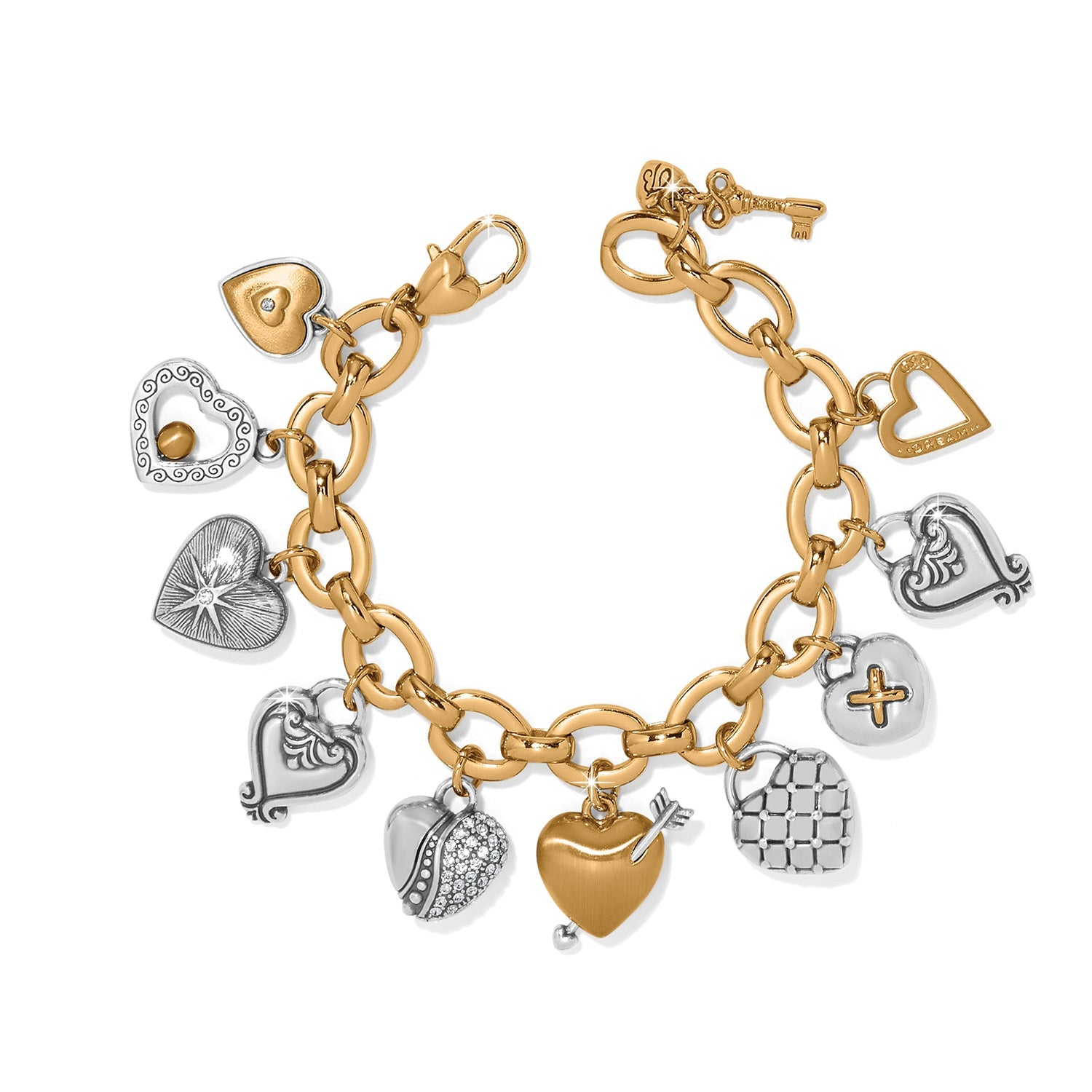 Brighton One Heart Large Charm Bracelet Two-Tone