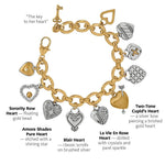 Brighton One Heart Large Charm Bracelet – Two - Tone Silver & Gold - Juli's Wearable Art