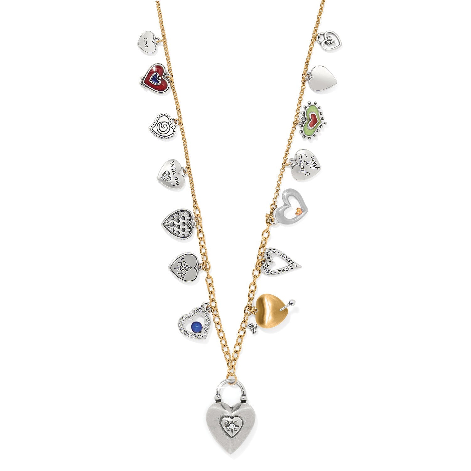 Brighton One Heart Long Necklace - Two Tone Finish - Juli's Wearable Art
