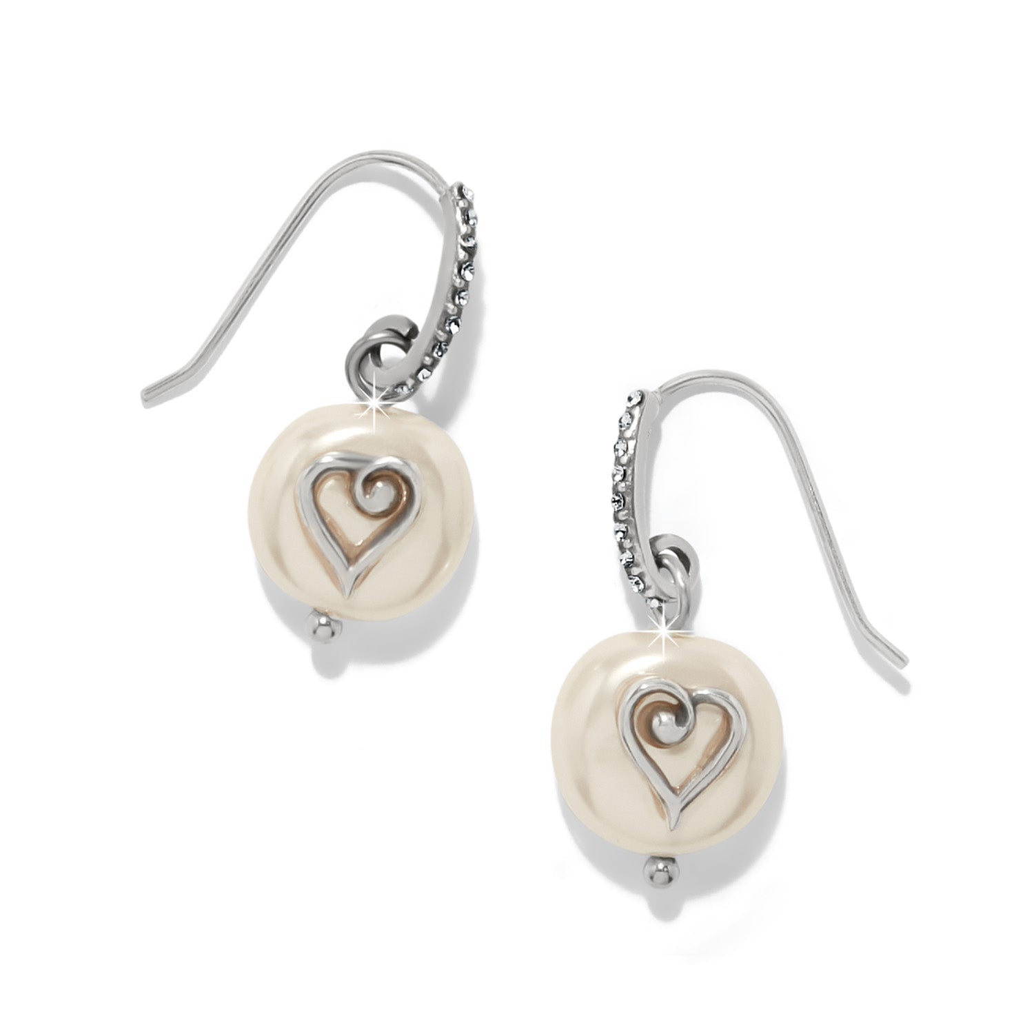 Brighton One Heart Pearl French Wire Earrings - Juli's Wearable Art